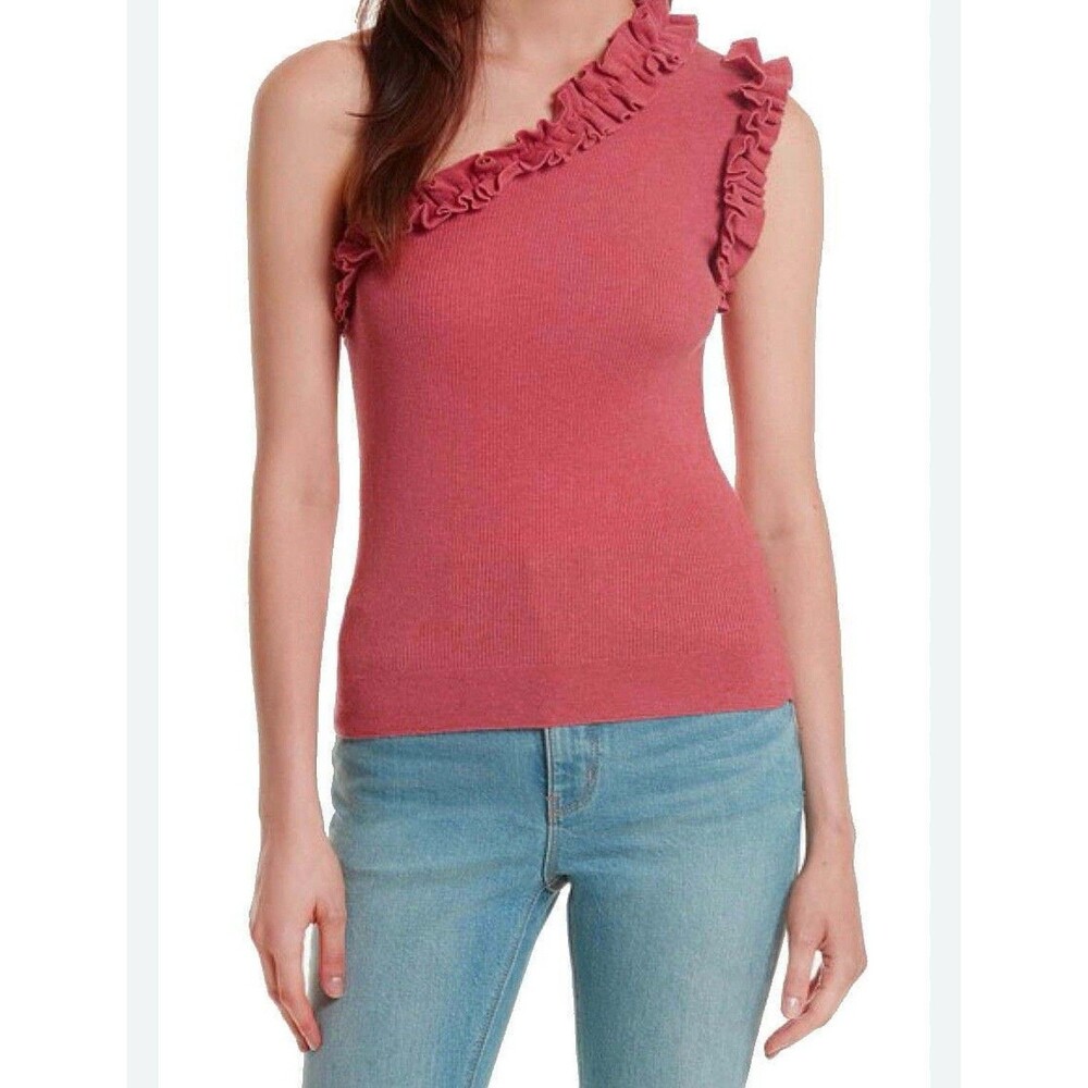 New Rebecca Taylor La Vie One Shoulder Tea Rose Tank Size Small Retail $250